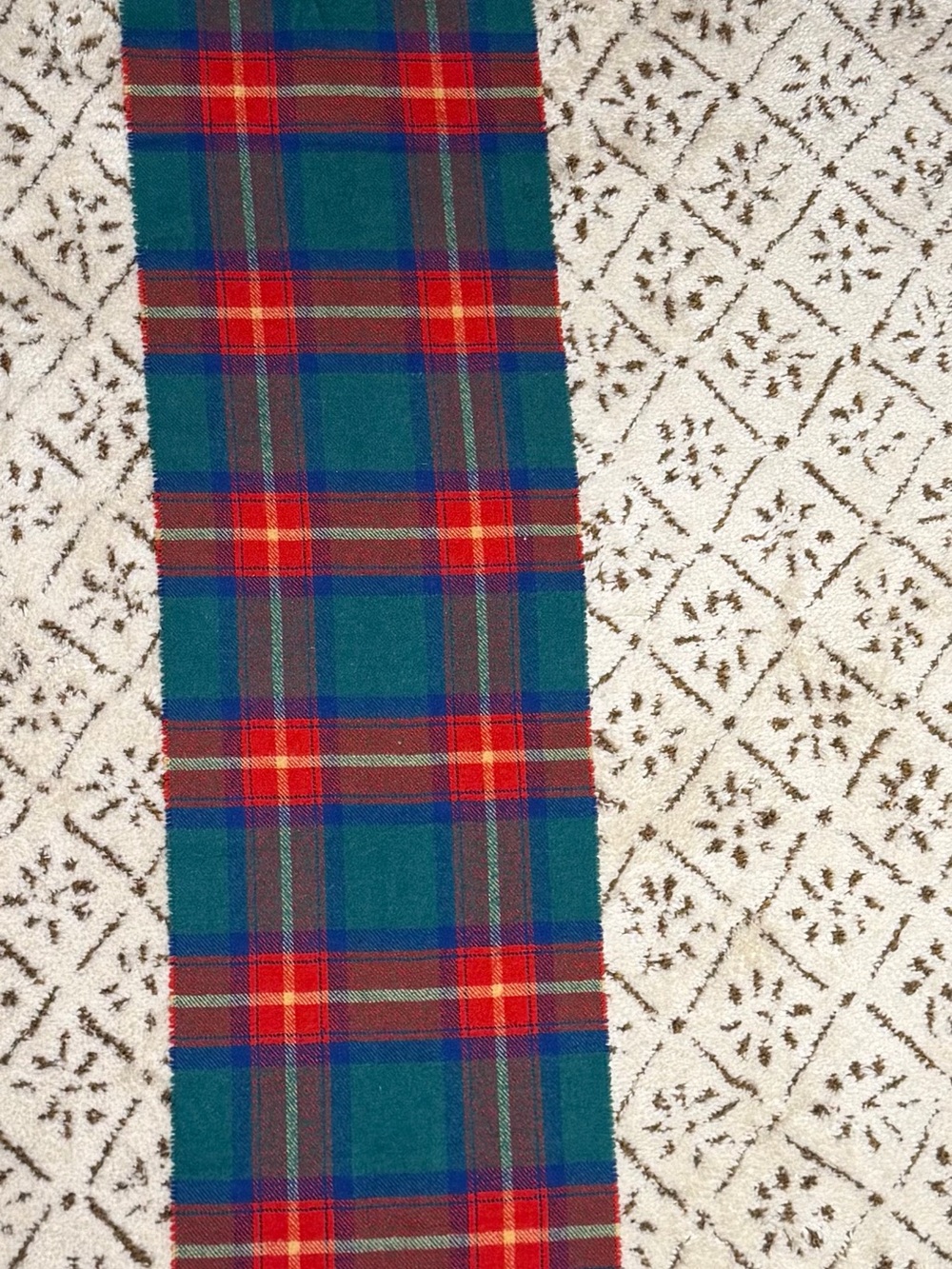 Green and red plaid super soft lambswool scarf